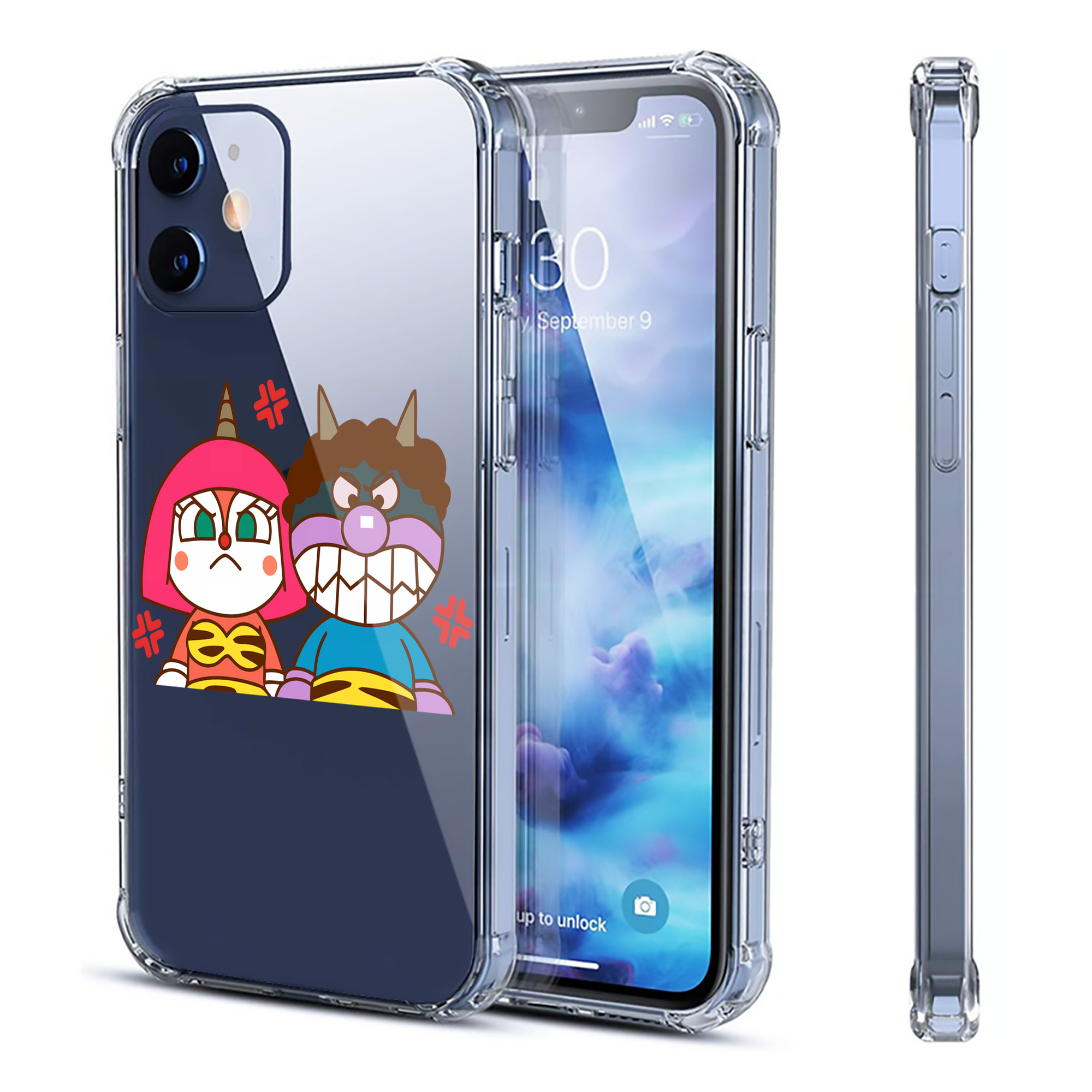 （画像用） アンパンマン Anpanman 【iPhone 12シリーズ対応】透明スマホケース（クリアソフトケース）